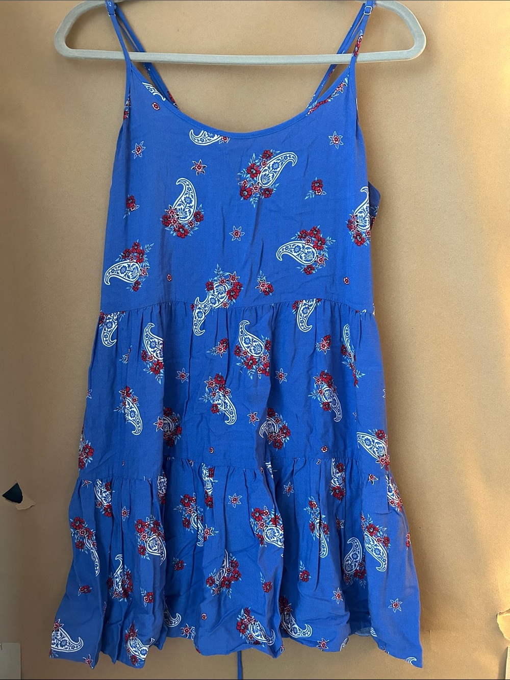 Blue Floral Paisley Tiered Sundress